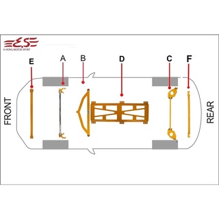 ESPRING TOYOTA Corolla Cross 六件式鋁合金車身強化拉桿 CC