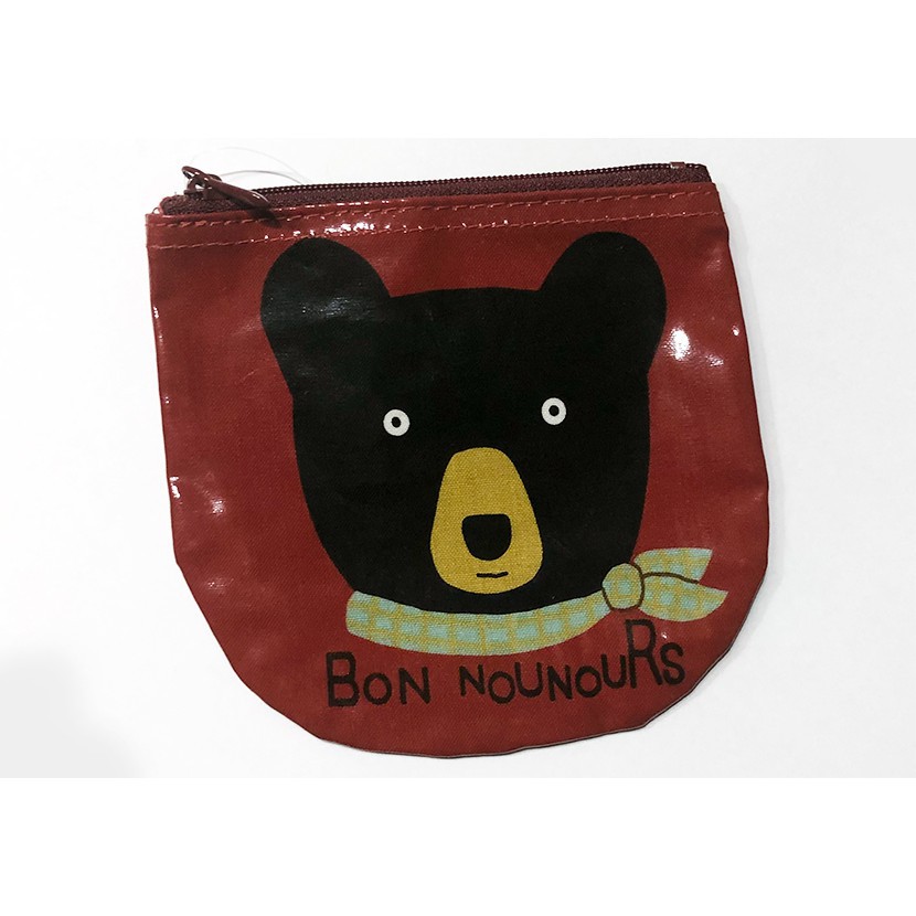 戶崎尚美 BON熊 (bon nounours) 防水帆布 零錢包 (紅色)(淺藍色)各6個