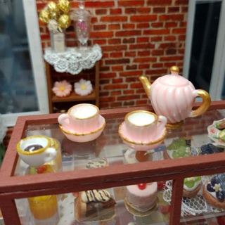 手作 迷你仿真 下午茶 茶壺 茶杯 杯具組 娃娃屋 袖珍 甜點 食玩 微縮 微景觀 模型