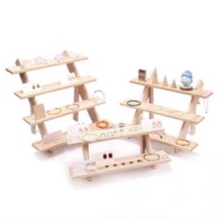 🎀JOSEPH藝品🎀實木階梯多用架 飾品擺設架 耳飾架 耳環架 擺攤 臺灣現貨 呈列架 展示架 盆栽 多功能 藝術品