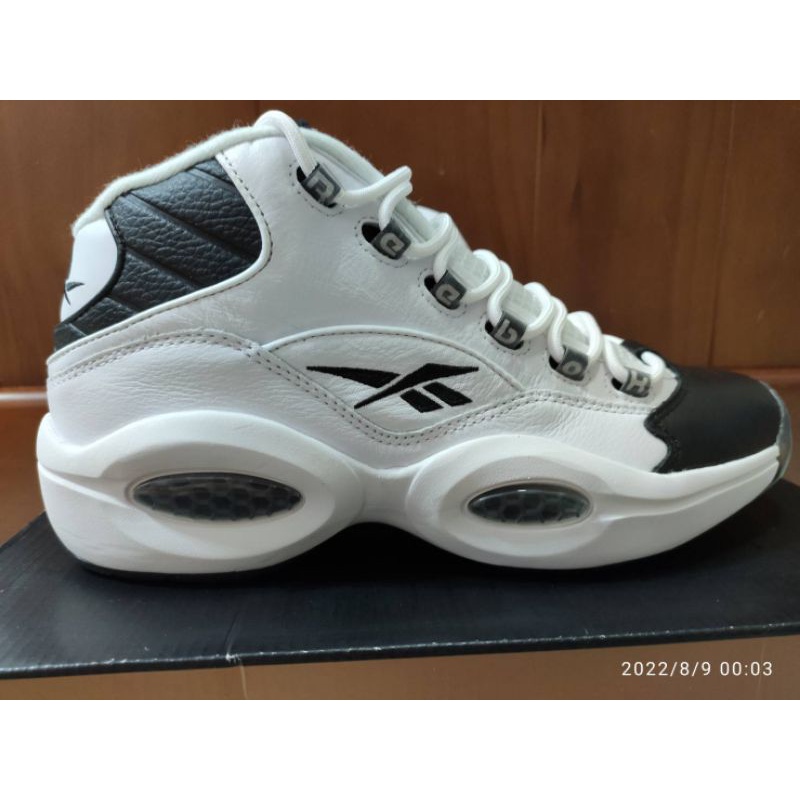 Reebok 籃球鞋 Question Mid 白/黑  Iverson 艾佛森 GX5260