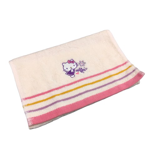 【Sanrio三麗鷗】俏皮凱蒂貓精繡童巾/毛巾  100%棉 台灣製造