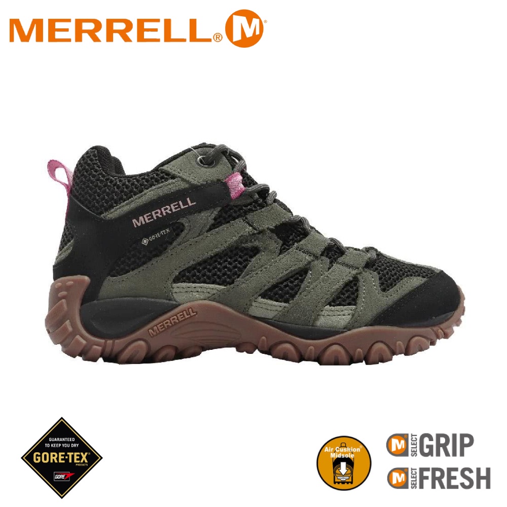 【MERRELL 美國 女 ALVERSTONE MID GORE-TEX中筒登山鞋《青苔綠》】ML135206/越野鞋