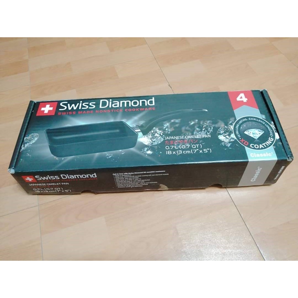 =全新=【Swiss Diamond瑞仕鑽石鍋】瑞士原裝 Swiss Diamond XD 瑞仕鑽石鍋 玉子燒鍋