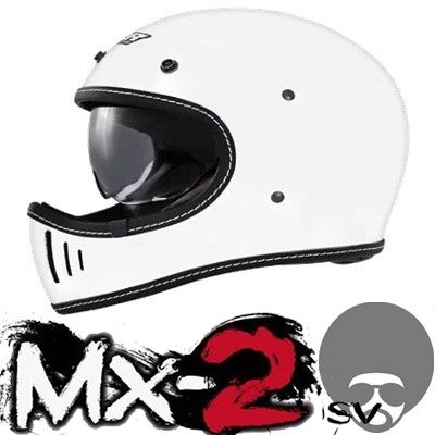 M2R MX2 山車帽 MX-2 SV 白 內墨鏡 復古山車帽 全罩式安全帽