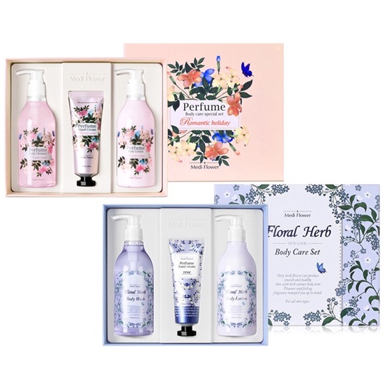 韓國Medi Flower 身體護理香氛禮盒(沐浴乳300ml+乳液300ml+護手霜80g)【小三美日】D890084