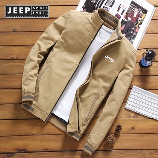 Jeep SPIRIT 1941 ESTD 春秋男士飛行員夾克休閒男外套風衣立領夾克男士棒球修身外套