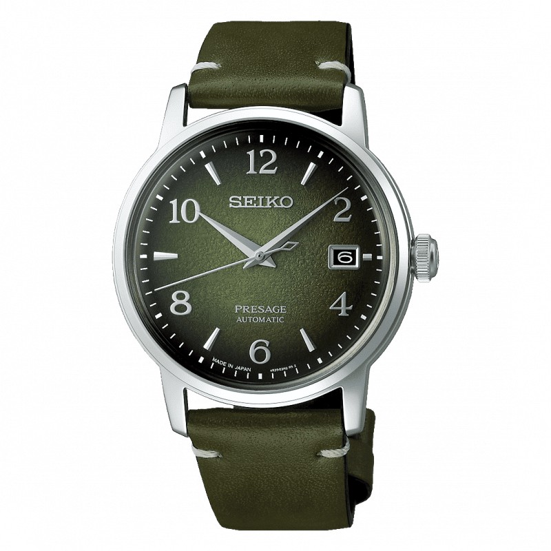 限量SEIKO精工錶 PRESAGE調酒師系列京都復古機械錶-38.5mm/抹茶綠4R35-04E0G/SRPF41J1