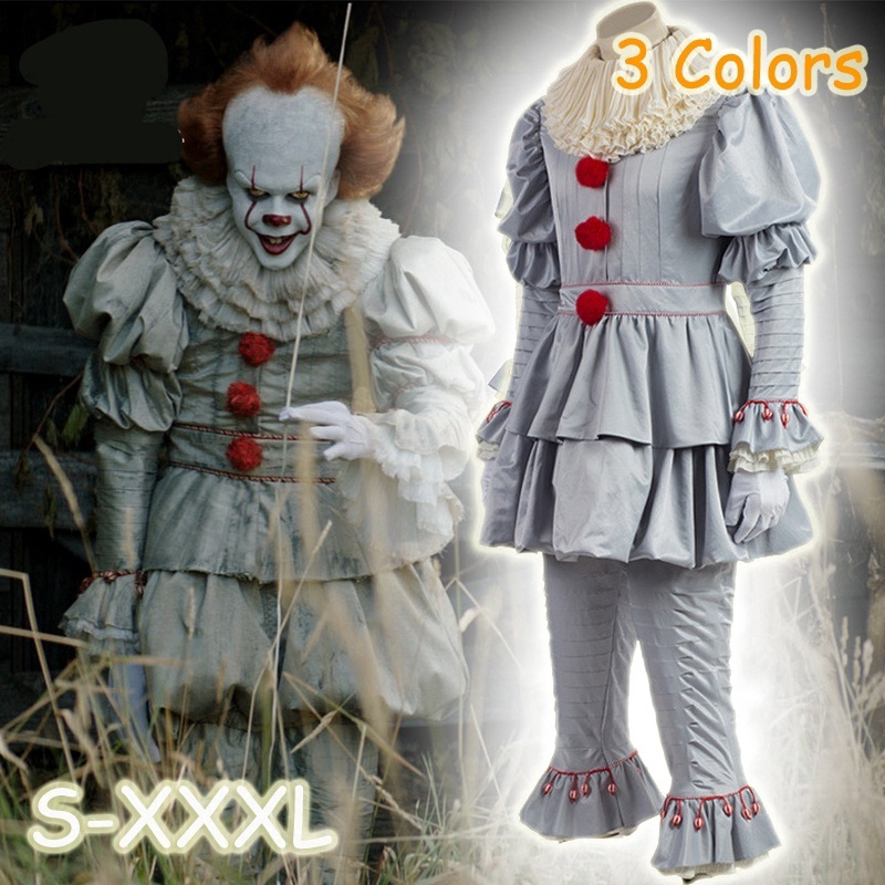 Pennywise萬聖節服裝它小丑成人萬聖節派對角色扮演服裝s 3xl 男性和女性 蝦皮購物