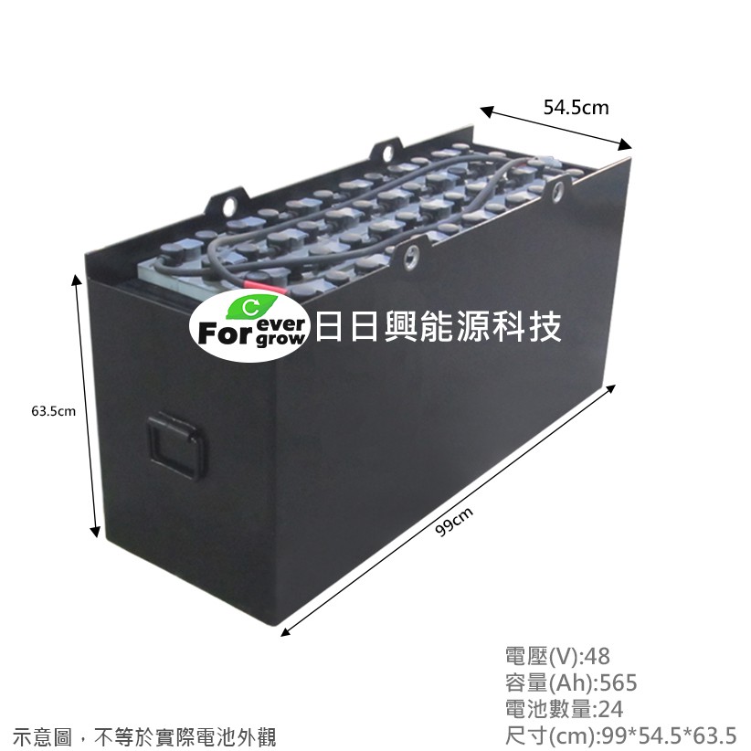 【日日興能源科技】 UNU TOYOTA 豐田 8FBN25 2.5噸電動堆高機蓄電池 48V565Ah