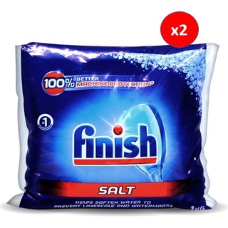 英國進口FINISH 亮碟 洗碗機專用 軟化鹽(1kg袋裝)二袋裝(共2kg)/非德國Finish 1.2kg