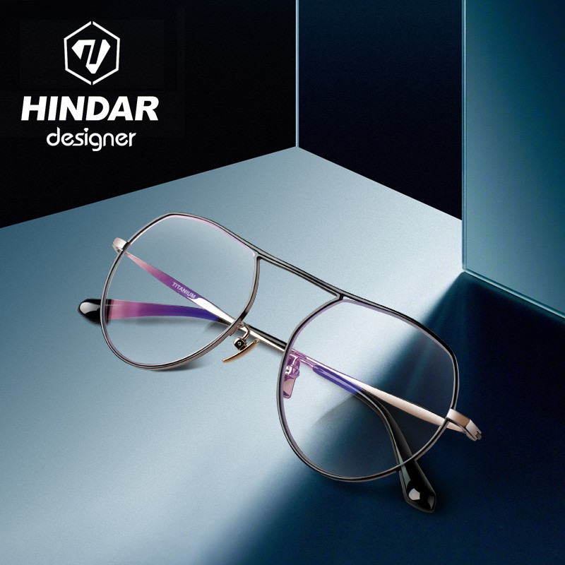 HINDAR純鈦防藍光防輻射眼鏡平光手機電腦護目鏡HDT302