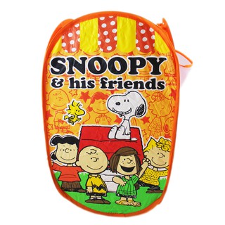 卡漫城 - Snoopy 折疊 洗衣籃 橘色 朋友 ㊣版 史努比 史奴比 玩具收納 收納盒 置物籃 玩具箱