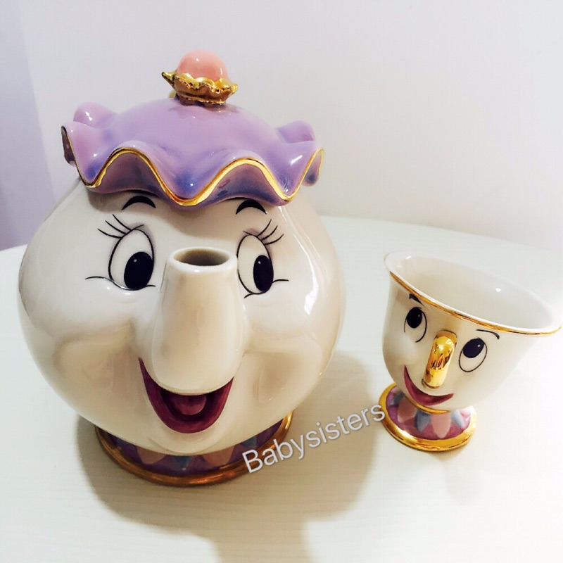 日本直送 迪士尼 美女與野獸 茶壺太太 茶壺媽媽 阿齊 杯壺組