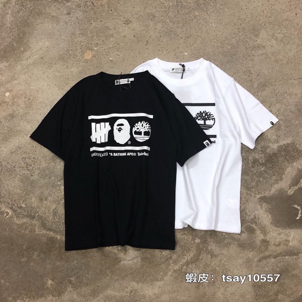 bape x undefeated x timberland tee