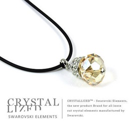 新光飾品-金色魅影多情葫蘆絲水晶項鏈XL88005
