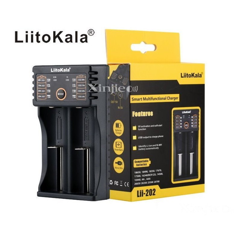 信捷【E24】LiitoKala Lii-202 智能電池充電器 變壓器18650鋰電池  BSMI字號R33724認證