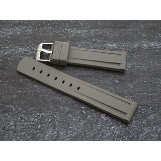 優質手感20mm高質感矽膠錶帶～替代各個品牌相同規格～小沛雙凹溝紋oris promaster seiko 科技灰色