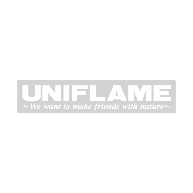 【日本 UNIFLAME】UNIFLAME 貼紙『白色』U690079 露營.戶外.登山.抗UV.防退色汽車貼紙