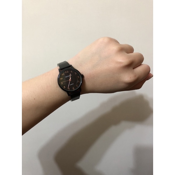 二手轉賣🔥韓國Bethoven黑色金屬錶帶手錶