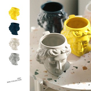 SISI【G21002】實拍高質感羅馬古希臘阿波羅文藝復興大衛頭像陶瓷馬克杯雕塑杯水杯家飾裝飾交換禮物生日聖誕節