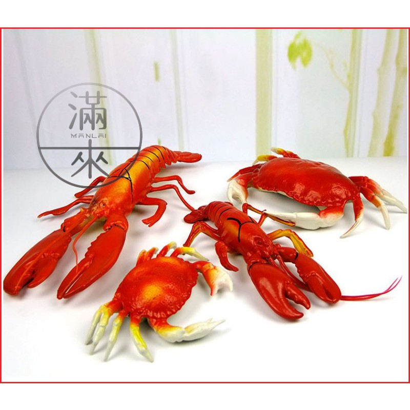 可開發票 大/小 龍蝦模型 螃蟹模型 食玩 仿真食物模型 食品模型道具 拍攝擺飾 展示道具 櫥窗裝飾道具BDBI客滿來