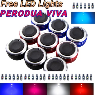 免費 Led T5 / 3 件鋁合金汽車空調旋鈕加燈改裝空調旋鈕,適用於 Perodua Viva Acc。
