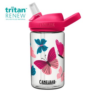 《贈防塵蓋~》美國 CAMELBAK 400ml eddy+兒童吸管運動水瓶 彩色蝴蝶