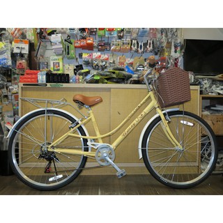 【冠鑫自行車】優世麥 USMAY CITY 2.0 SHIMANO 7速 26吋 平把 淑女車 城市休閒車 米色 高雄