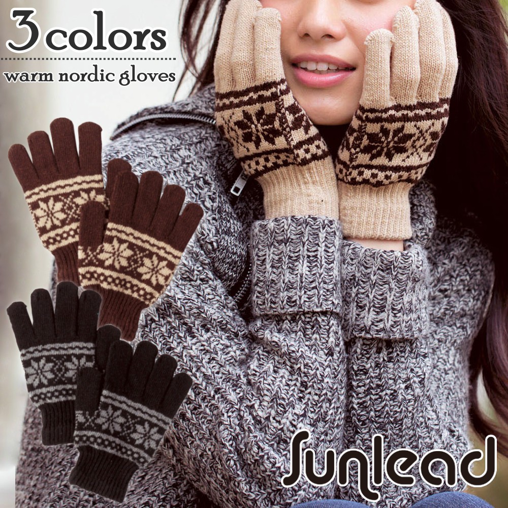 【Sunlead】保暖防寒經典北歐雪花織紋針織手套