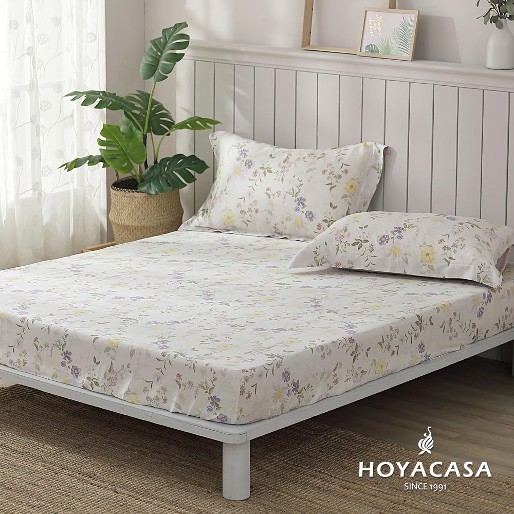 《HOYACASA》艾比琳(全A版)-100%天絲床包枕套三件組(單人/雙人/加大/特大)