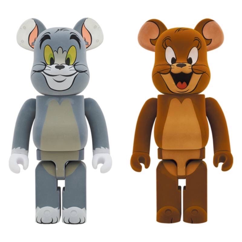 【萬世玩具】BE@RBRICK 湯姆貓與傑利鼠 1000％ Tom &amp; Jerry 植絨版兩隻一組 不拆賣