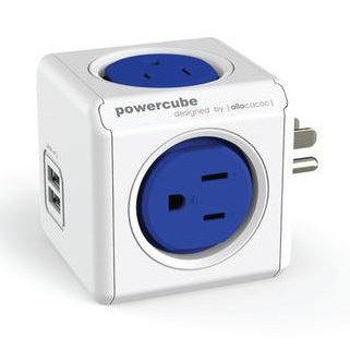 🎀樂樂購LaLaGO🎀全新 PowerCube 藍色 擴充插座 1分4 + 雙 USB【D024C07001】