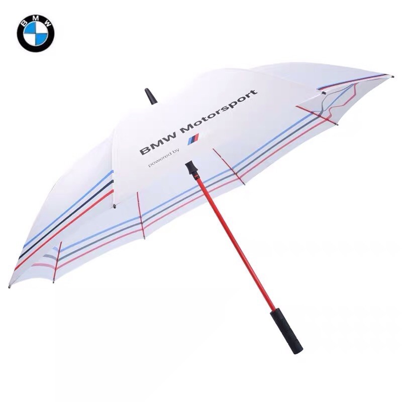BMW寶馬M motorsport 經典三色條紋長傘 短傘雨傘洋傘精品傘（現貨供應還免運給您）