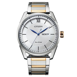CITIZEN 星辰錶 GENT'S 簡約質感光動能星期+日期顯示腕錶-白面(AW0084-81A)42mm