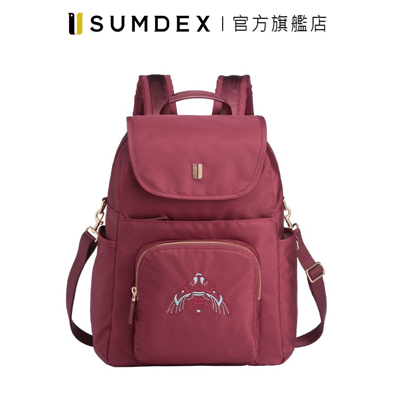 Sumdex｜都會三用後背包(飛蛾版) NOD-715PR-MT 紅色 官方旗艦店