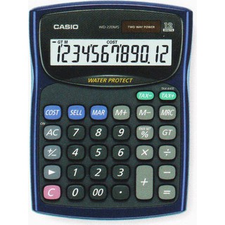 CASIO BSMI 字號：D33C78 防水防塵計算機WD-220MS 藍色（台北可自取)