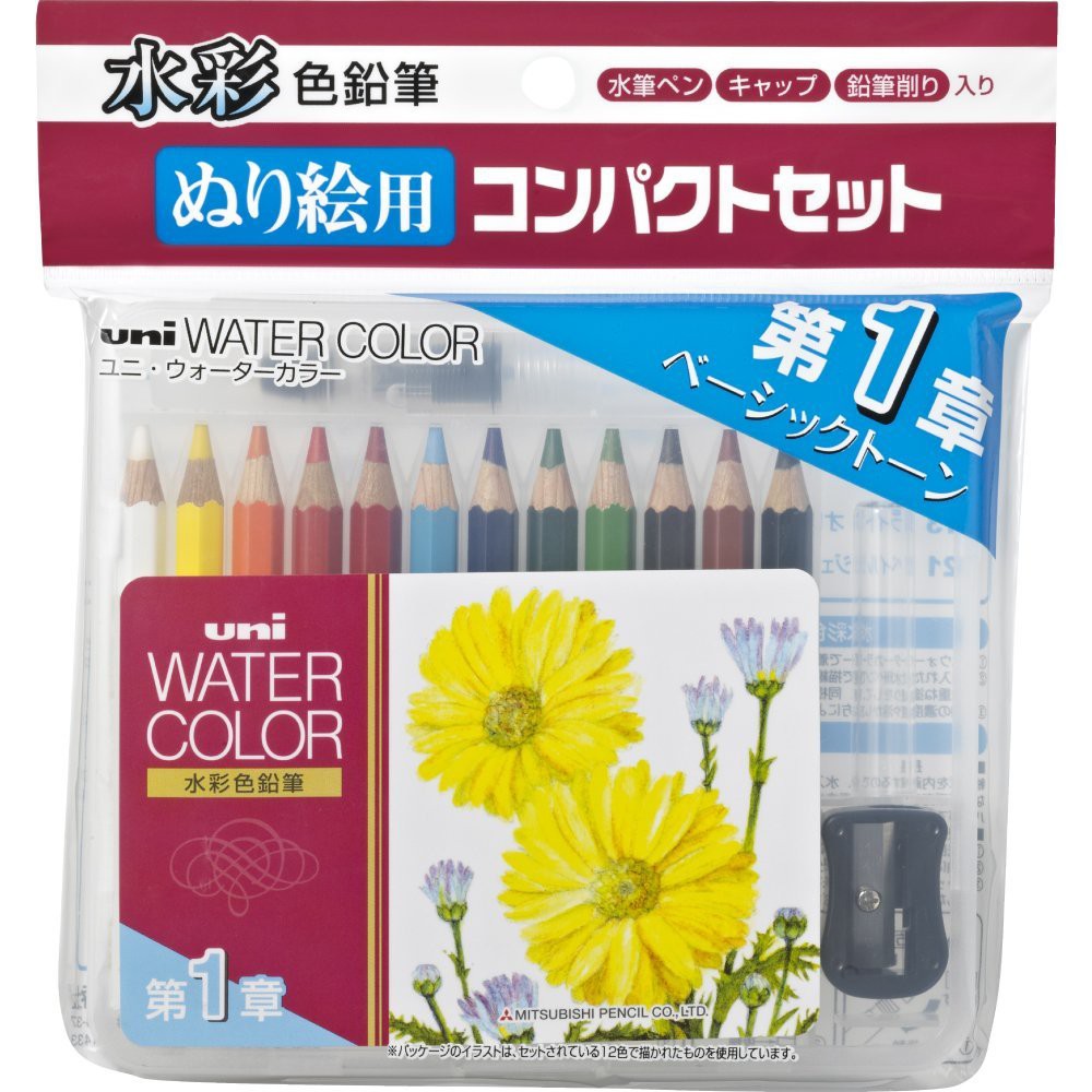 運費折扣 茉莉生活 日本uni 水彩色鉛筆第1章附水筆削筆器三菱鉛筆 蝦皮購物