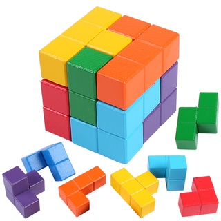 孔明魯班鎖索瑪積木方塊立方體之謎俄羅斯拼圖魔方七巧板兒童教具