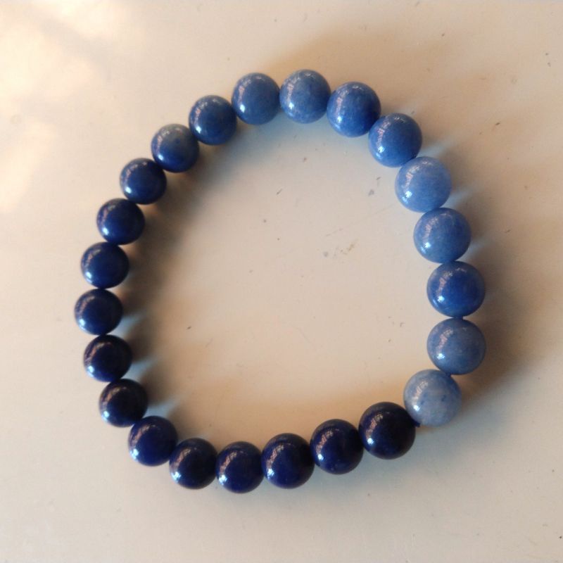 天然星際藍舒俱徠手串約8.2-8.4mm 全藍蘇紀石南非抗癌寶石水晶#080618
