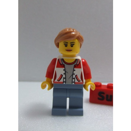 【積木2010】Lego 樂高-全新- 背號8夾克馬尾女生偶人 (60154)(城市系列)