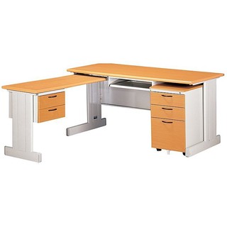 木紋色HU-L型辦公桌.職員桌.主管桌084-26