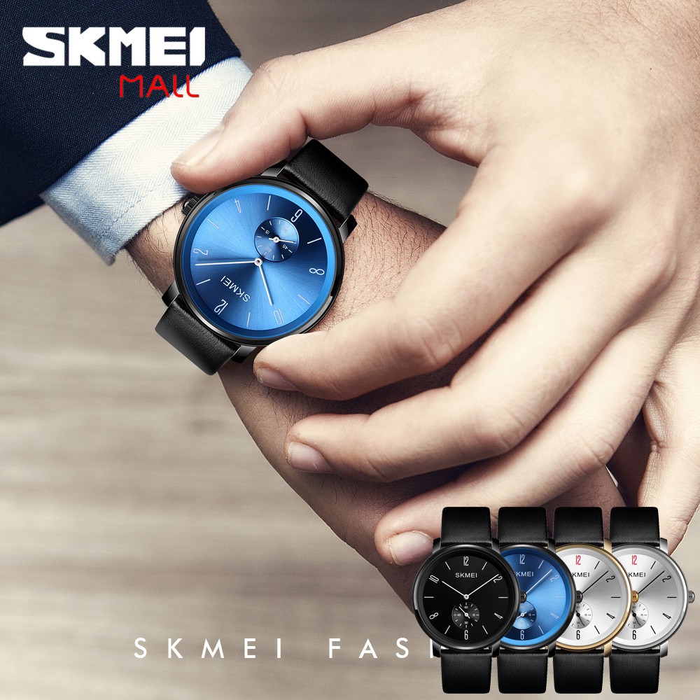 Skmei 1398 時尚創意小錶盤石英男士手錶簡約超薄手錶 3ATM 防水