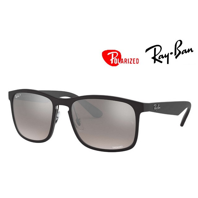 【珍愛眼鏡館】Ray Ban 雷朋偏光太陽眼鏡 RB4264 601S/5J 霧黑框 極彩灰水銀偏光鏡片 4264