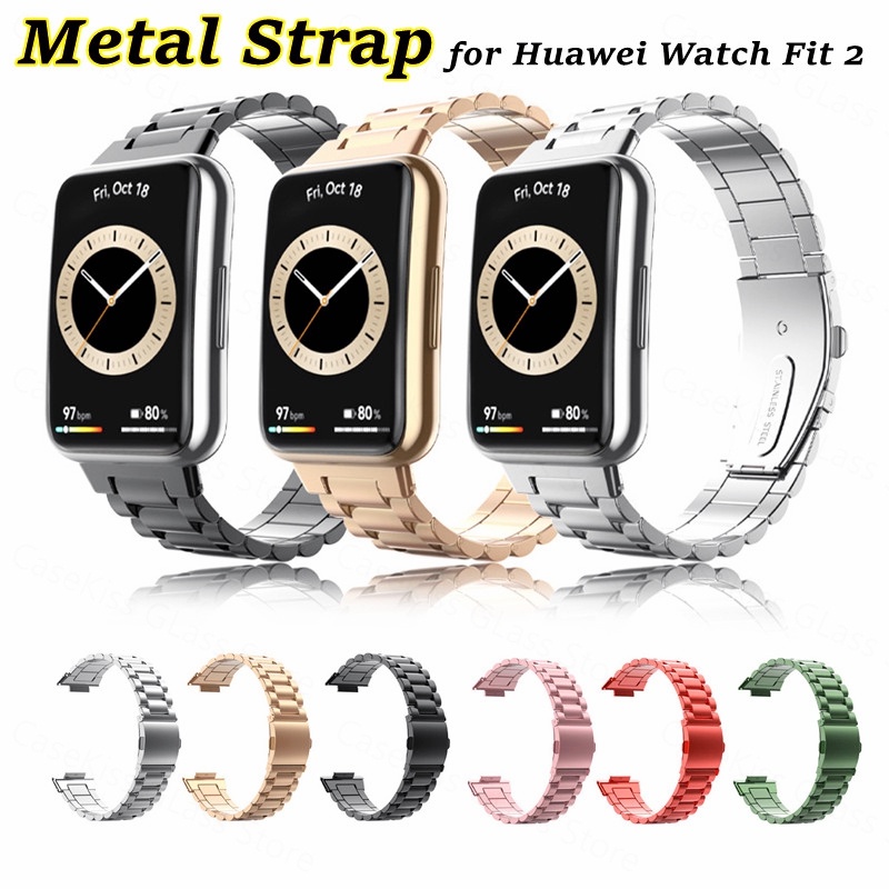 HUAWEI Watch Fit 2 / 華為手錶 Fit 2 金屬三株錶帶 金屬錶帶 鋼帶 替換錶帶 磁吸錶帶  手錶