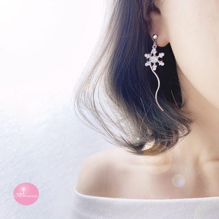 韓國浪漫曲線雪花 夾式 針式 925銀針 耳環 台灣現貨【Bonjouracc】