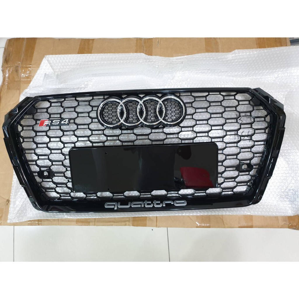🔥奧迪🔥16-21年款 Audi A4高亮黑鋼琴烤漆 前網/水箱護罩/前水箱(直上免破壞)