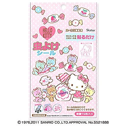 【全新現貨】日本製Hello Kitty 防蚊貼紙 72枚入 驅蚊貼 防蚊貼