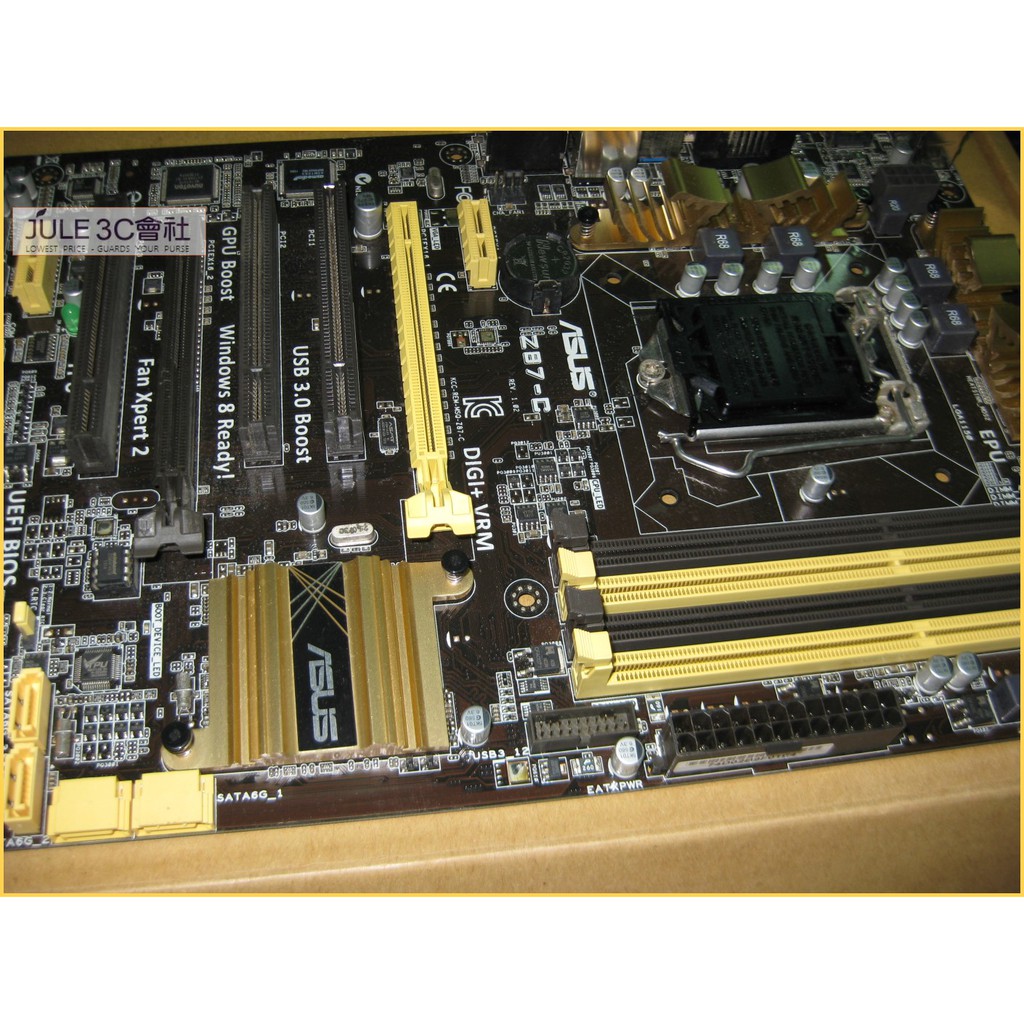 JULE 3C會社-華碩ASUS Z87-C Z87/DDR3/5X防護/4KHD/雙智能處理/ATX/1150 主機板