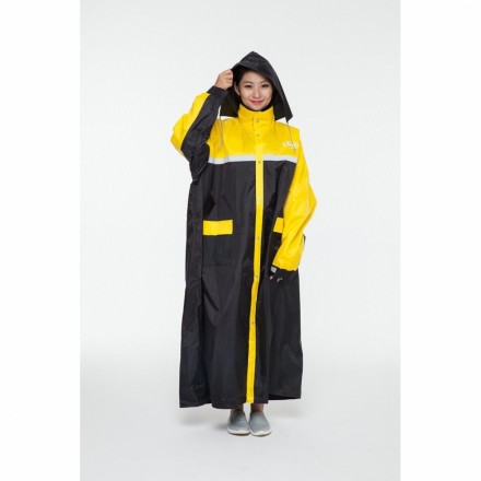 瀧澤部品 ARAI W022 全開式雙配色雨衣 100%台灣製造 (黃黑)